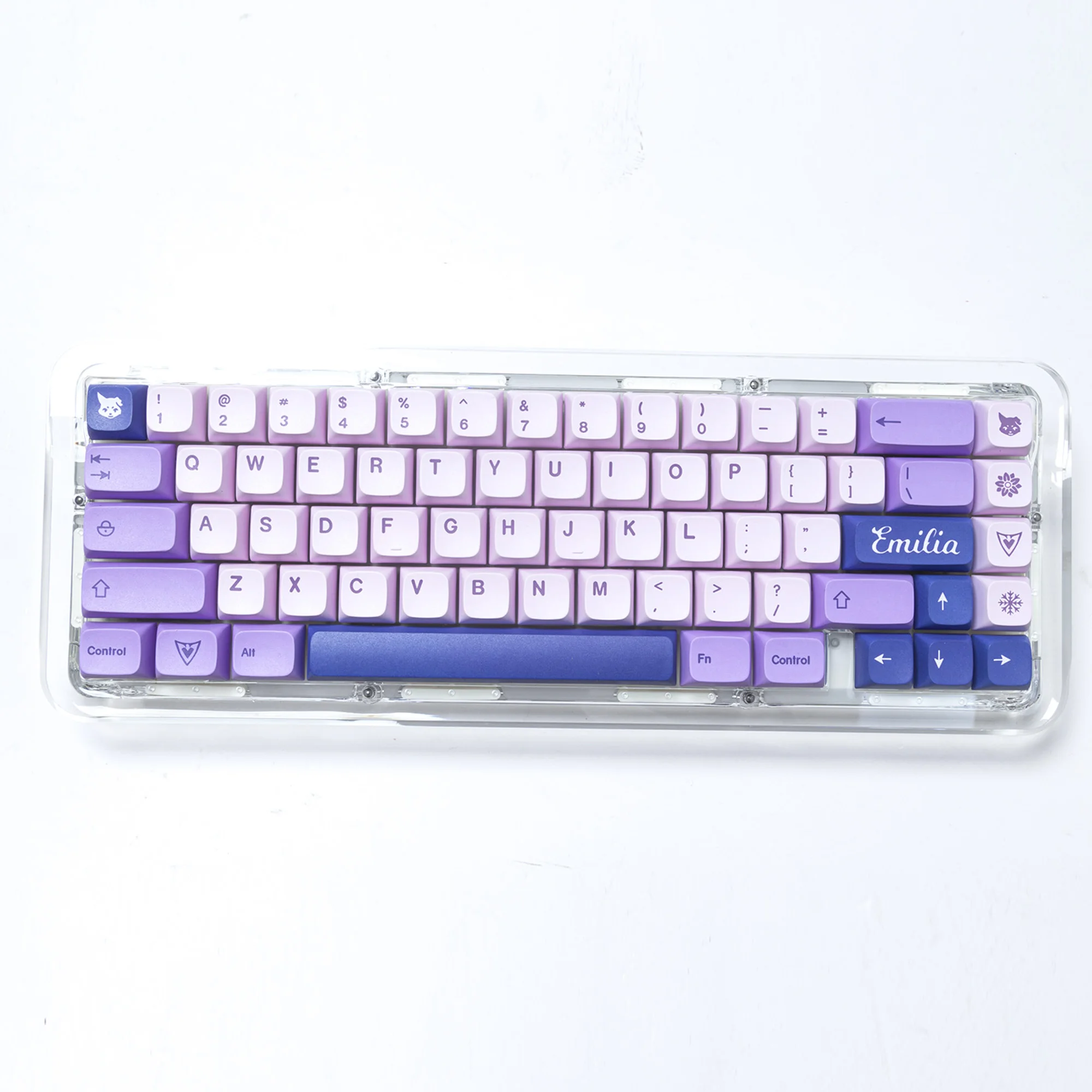 

GMK Pink Purple Anime High Quality Keycaps XDA Height pbt 5 Side Thermal Sublimation For 68 61 84 87