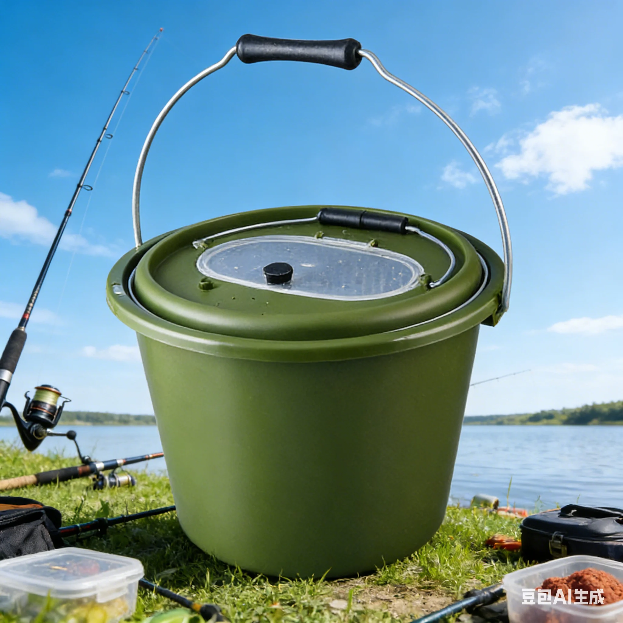 

2-in-1 Fishing Bucket -Deck Handle Fish Strainer Live Fish Bucket Fishing Gear Live Fish Box Tackle Boxes