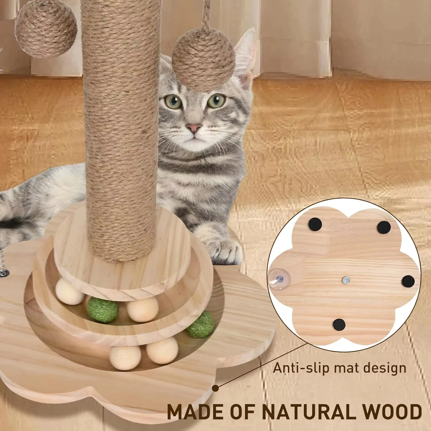 Cat Scratch Board Toy Turntable Durable Sisal Scratching Board Cat Supplies Cats Grab Column Cats Climbing Frame Pet Product