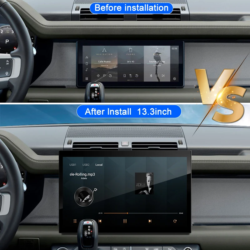 13.3 بوصة لاند روفر ديفندر 2020-2025 90/110/130 /L663 راديو السيارة مشغل وسائط متعددة منحني شاشة عالية الوضوح لاسلكية