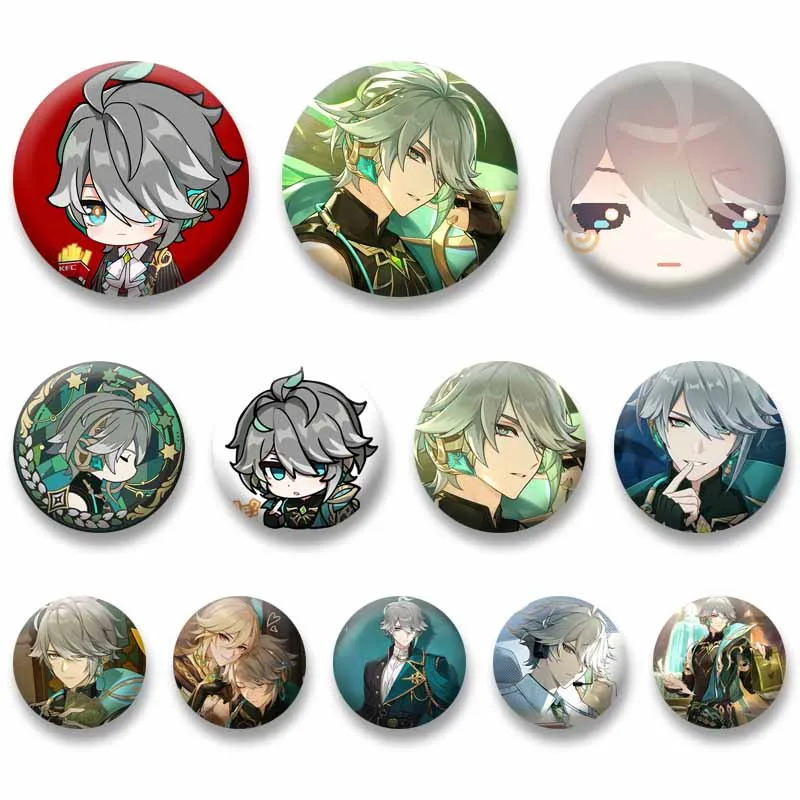 Game Genshin Impact Alhaitham Enamel Pins Cartoon Figure Lapel Brooch Handmade Otaku Culture Badge on Bag Souvenir Jewelry Gifts
