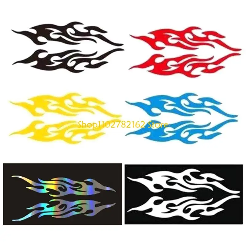 547B 1 زوج مانعة لتسرب الماء فريدة من نوعها لهب ملصقات عاكسة الشارات لتغطية خدش السيارة وتخصيص السيارة الخارجي #2