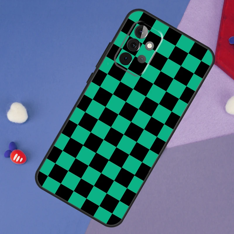 Checkerboard Checkered Board Case For Samsung Galaxy A52 A32 A22 A12 A13 A33 A53 A73 A50 A52S A51 A71 A14 A34 A54 Coque