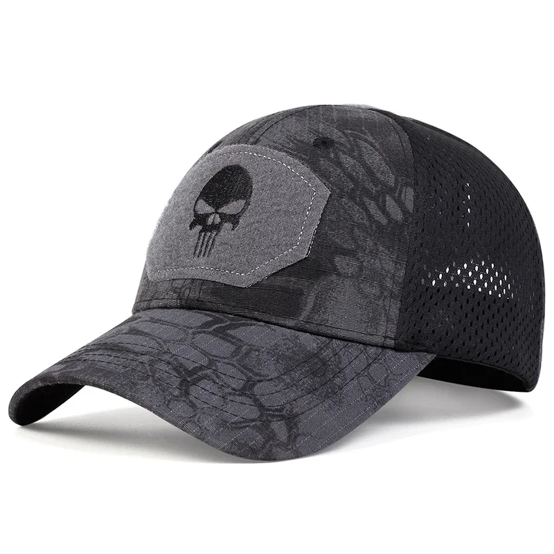 Unisex Skull Embroidery Baseball Net Caps Spring Summer Outdoor Sunscreen Hat Adjustable Casual Trucker Hats