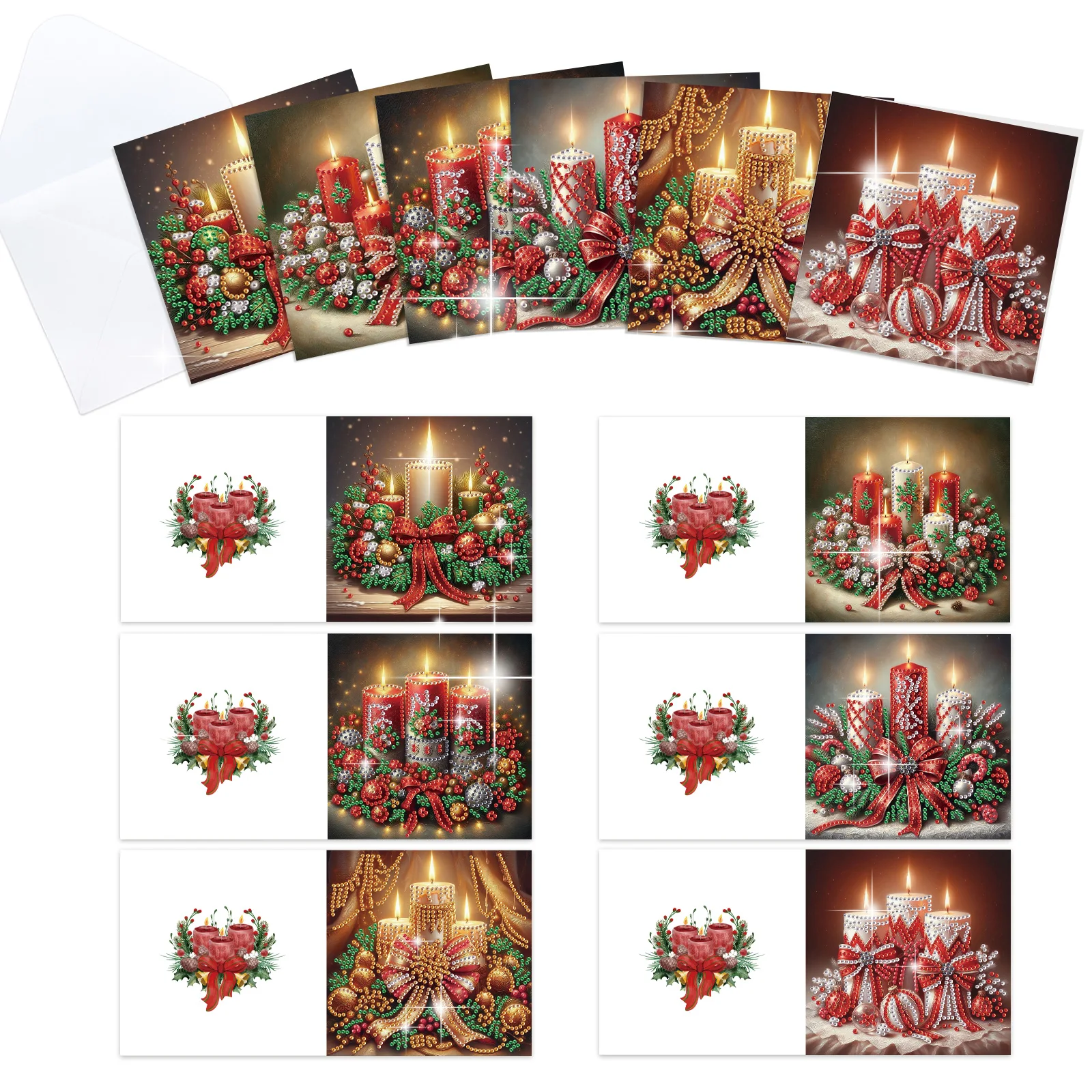 

6 шт. алмазная живопись наборы поздравительных открыток, рождественская тема специальной формы алмазное искусство поздравительные открытки искусство подарок ручной работы