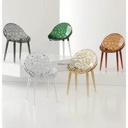 Acrylic Transparent Dining Table Chair, Minimalist Household Dining Chair, Light and High-end Casual Backrest Home Chair