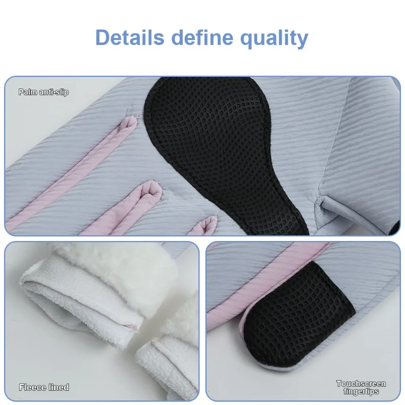 Women Winter Cycling Gloves Non Slip Water Resistant Cold Resistant Windproof Touch Screen Gloves for Outdoor Riding