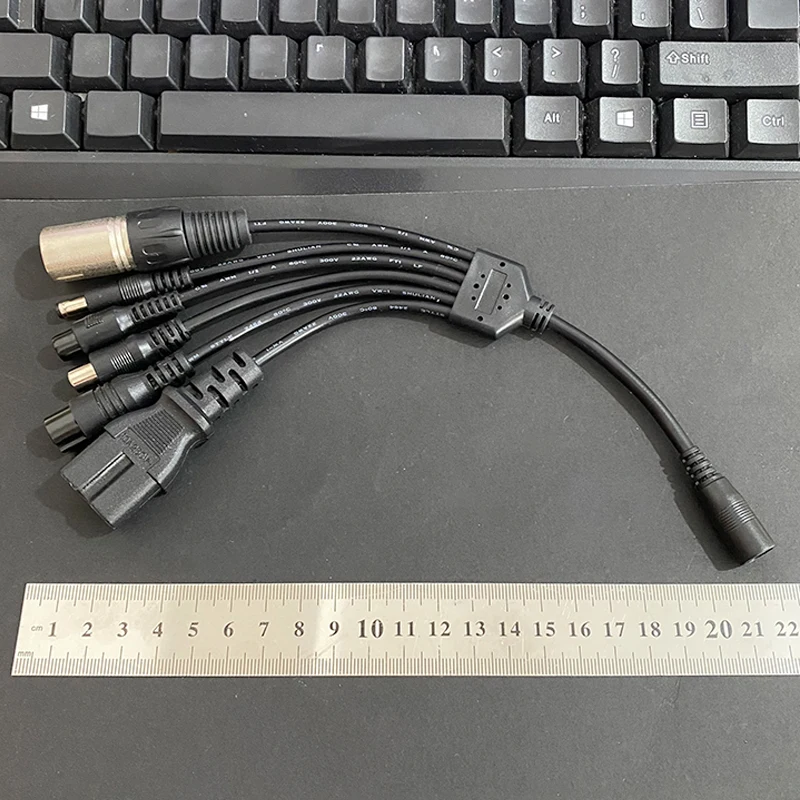 1 bis 6 Stromladekabel DC 5,5*2,1mm Buchse auf 5525 8016 M12 M16 IEC C13 XLR Stecker Stromadapterkabel für Elektroroller – Detail 7