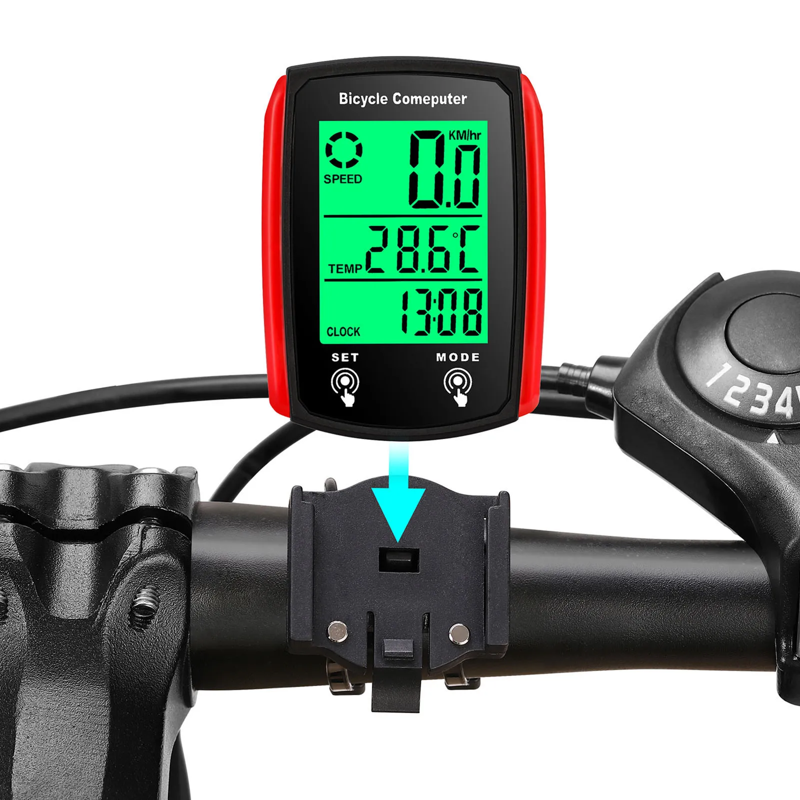 Wired Bike Computer 19 Functions Touch Bike Speedometer Odometer Waterproof Computer with Backlight Computer
