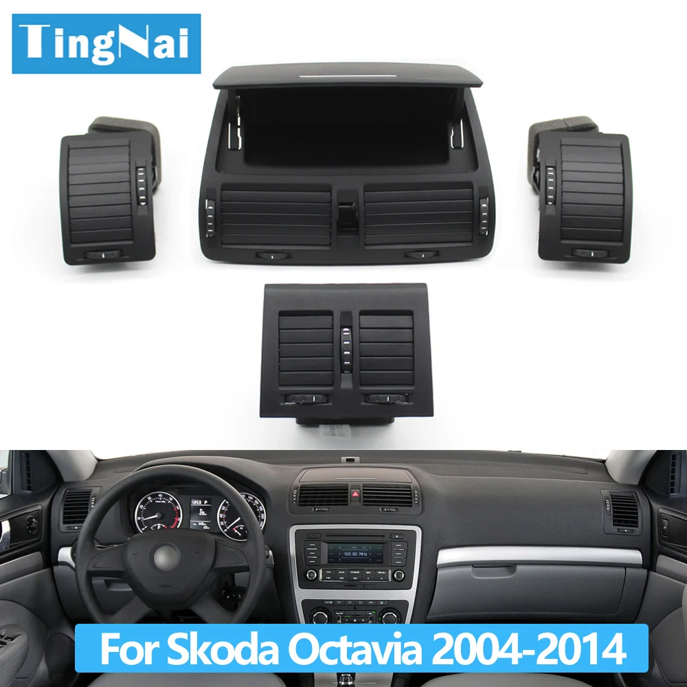 Centralny lewy prawy tylny otwór wentylacyjny AC Zespół kratki wentylacyjnej do Skody Octavia 2 A5 MK2 RS 2004-2014 11ZD 820951 ,1ZD 819203