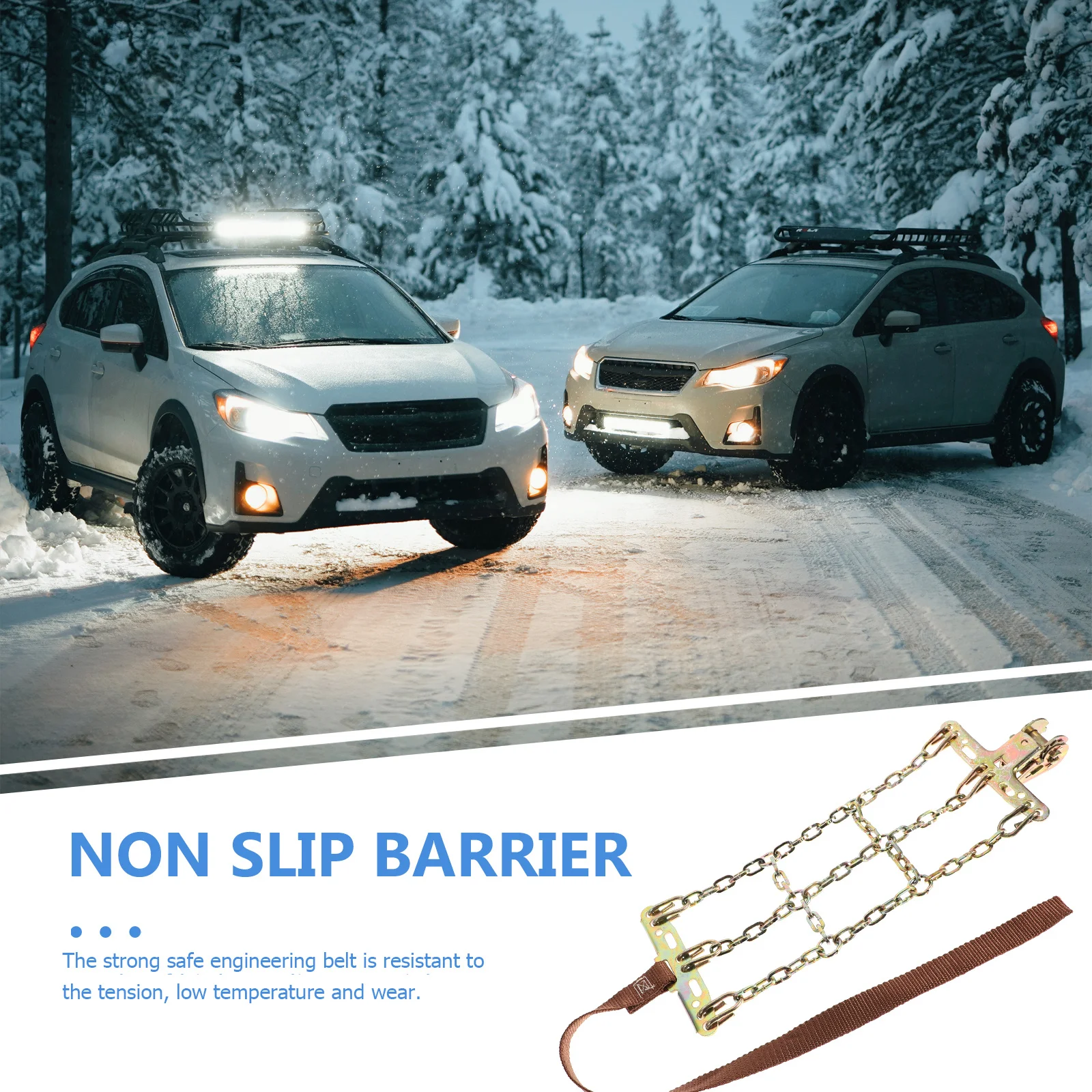 

1Pcs 3 Chains Balance Design Ice Chain Anti-Skid Snow Chain Professional Suv Car Winter Tire Protection Strap Car Winter Strap