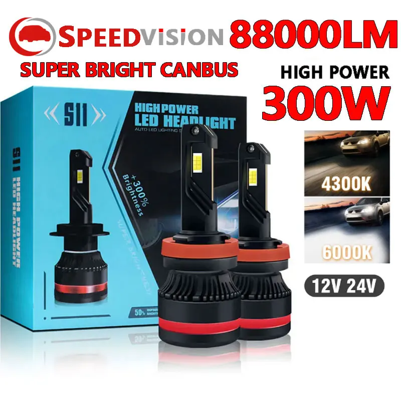 

H7 LED Canbus H4 H11 H1 HB3 9005 HB4 H8 HIR2 9012 Short Design Bi LED Car Headlight Bulb Motorcycle 6000K 4300K 12V 24V car 2X