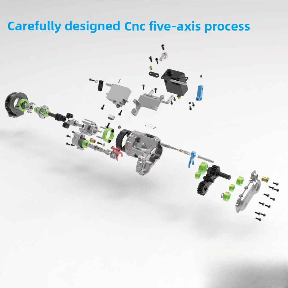 M715 Torsi Tinggi Mini Semua Logam Transfer Gearbox Kecepatan Tinggi dan Rendah Penggerak Belakang Penggerak Empat Roda Model Hadiah Mainan