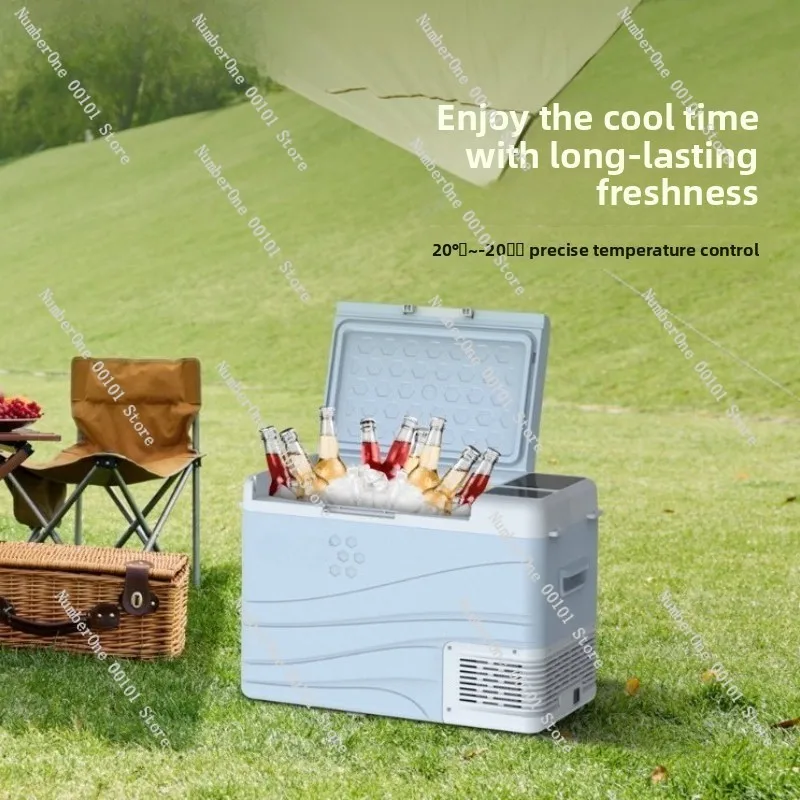 Portable Compressor Car Refrigerator 12V 24V Vehicle Fridge Freezer Dual Use Home Travel Cooling Box Compac