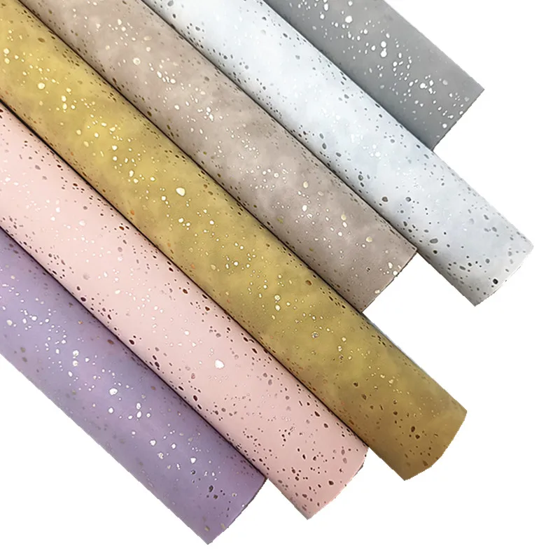 Glitter Suede Synthetic Leather Felt Backing Glitter Faux Leather Fabric Smooth Suede Faux Fabric For DIY Bows Craft SJ285