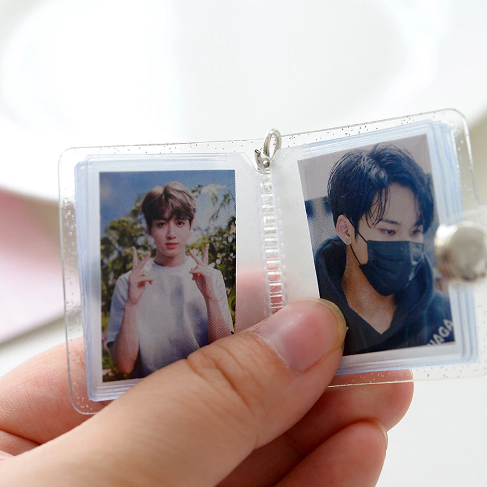 Transparent Photography 1 Inch Card Stock 2 Inch Binders Albums Photo Card Holder Mini Photo Album Photos Holder Keychain