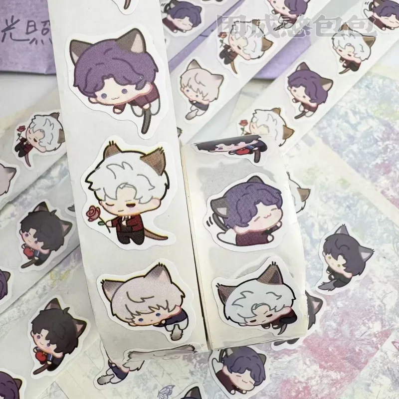 500 Stuks/Roll Kat Dress Up Liefde en Deepspace Anime Sticker Xavier Zayne Rafayel ralayo decoratieve stickers Valentijnsdag gift