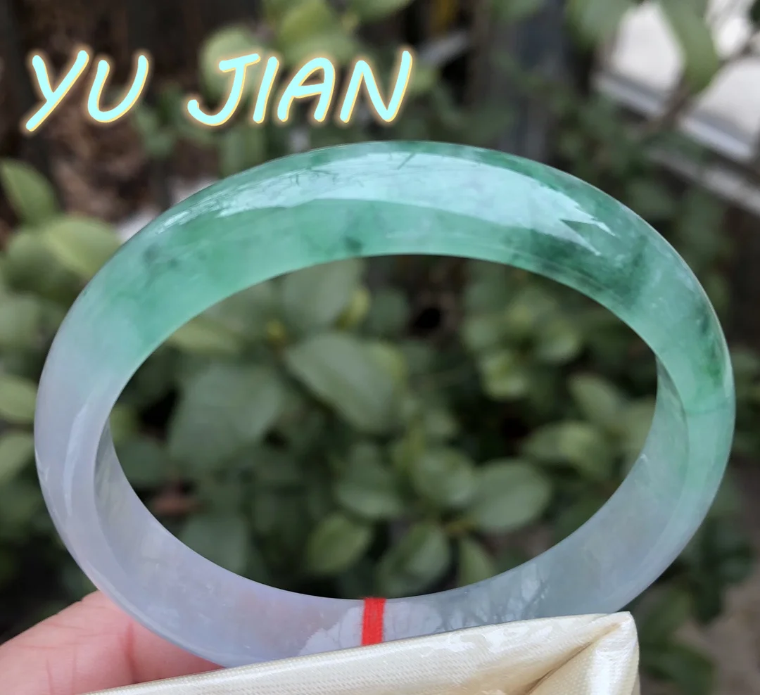 

Fine Bracelet Jewelry Ice Seed Natural Floating Flower Jadeite Bangle Exquisitely Ladys Women Perfect Jade Handring