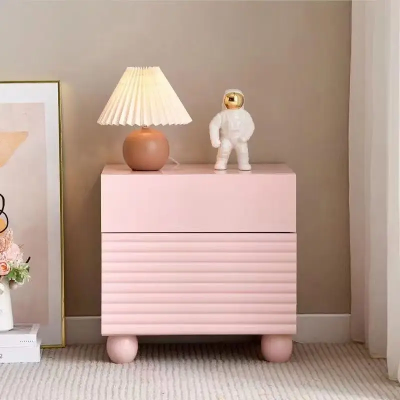 Italian Style Cream-Style Nightstand, Bedside Cabinet, Modern Minimalist Small Bedroom Storage Cabinet 6