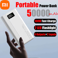 Xiaomi 100W Super Fast Charging Battery 50000mah Power Bank High Capacity Digital Display Power Bank For Iphone Samsung Gift