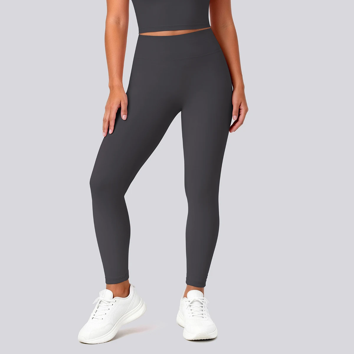 Hochtaillierte, schnelltrocknende Yoga-Hose für Damen, Fitness-, Lauf-, Rad- und Workout-Leggings, einfarbige, formgebende Sport-Hose – Detail 21