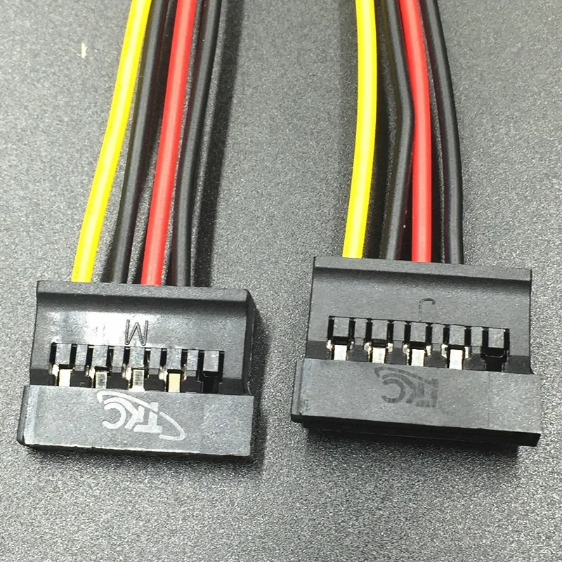 Cable de alimentación de 4 pines Molex IDE a 2 Serial ATA, conector adaptador de Cable de extensión de disco duro Dual, divisor SATA Y