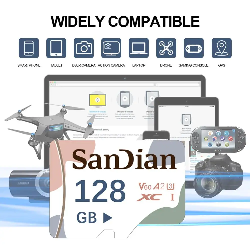 U3 A2 V30 Class 10 Micro Card 128GB 64GB 256GB 512GB High Speed Memory Card SD TF Card With Adapter For Nintendo Switch