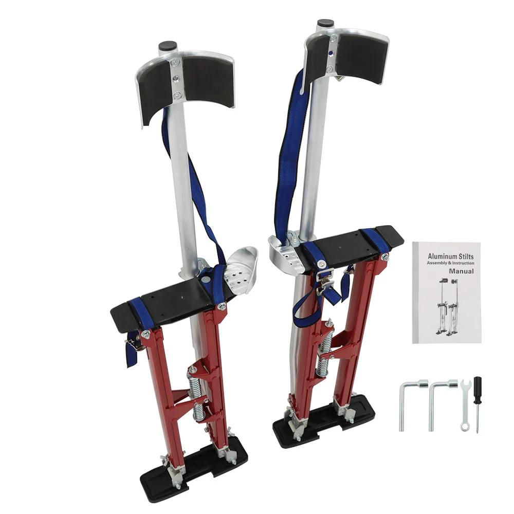 1 пара 24-40-дюймовых ходулей для гипсокартона, ходули из алюминиевого сплава с регулируемой высотой, красные для покраски, обклеивание художников