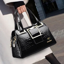 Bolsa de couro crossbody crocodilo padrão para mulheres, designer de luxo marca sacos, sacos de ombro casuais sacola, novo, 2023