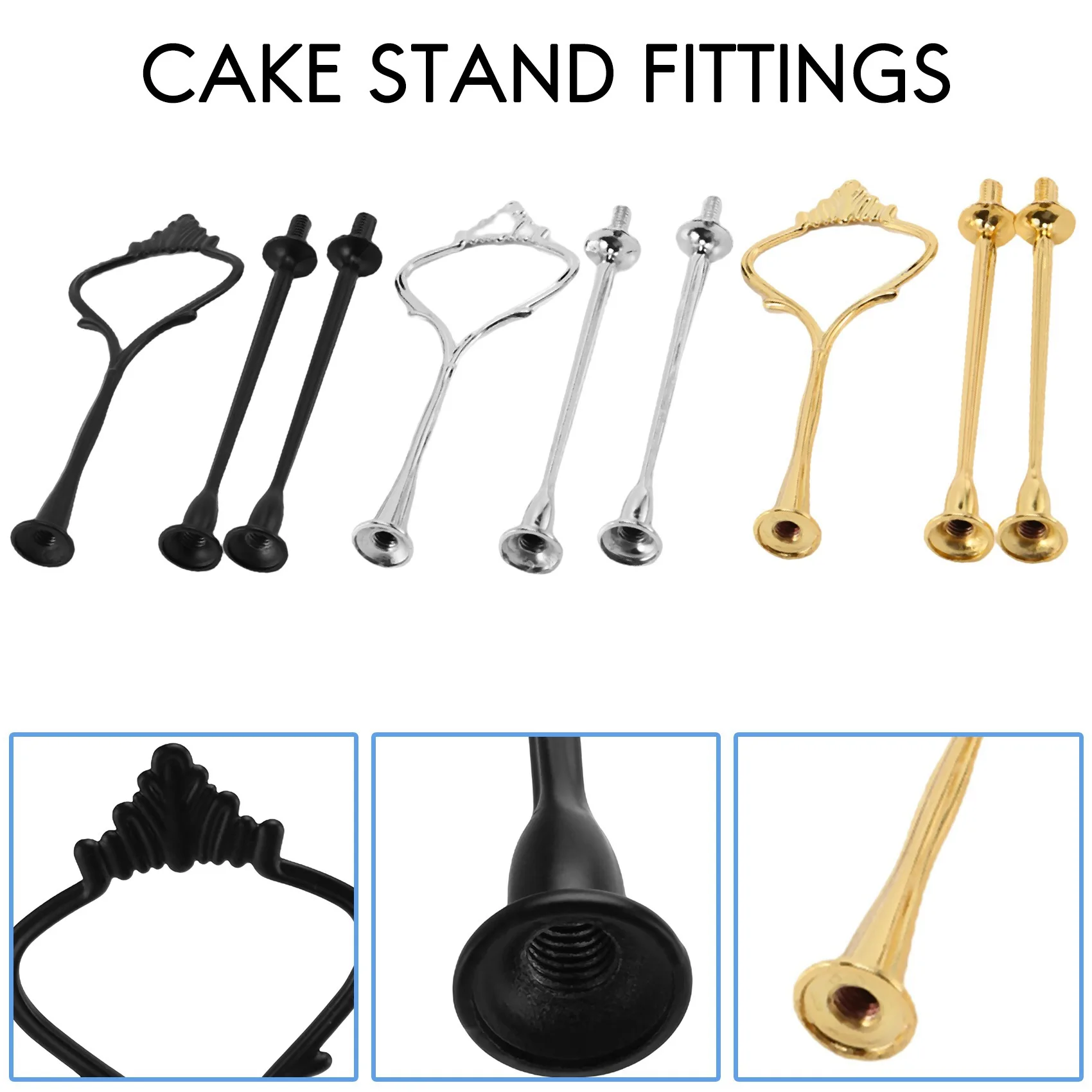 SYW-6 Set Tray Hardware For Cake Stand 3 Tier Cake Stand Fitting Hardware Holder For Wedding And Party Serving Tray