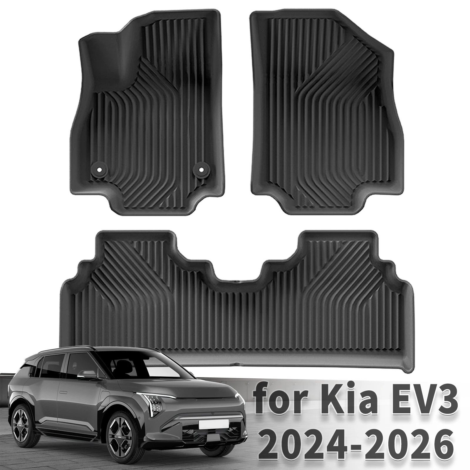 for Kia EV3 2024 2025 2026 GT Eco-Friendly TPE Trunk mats & Back Rest Cover All-Weather Protection Accessories