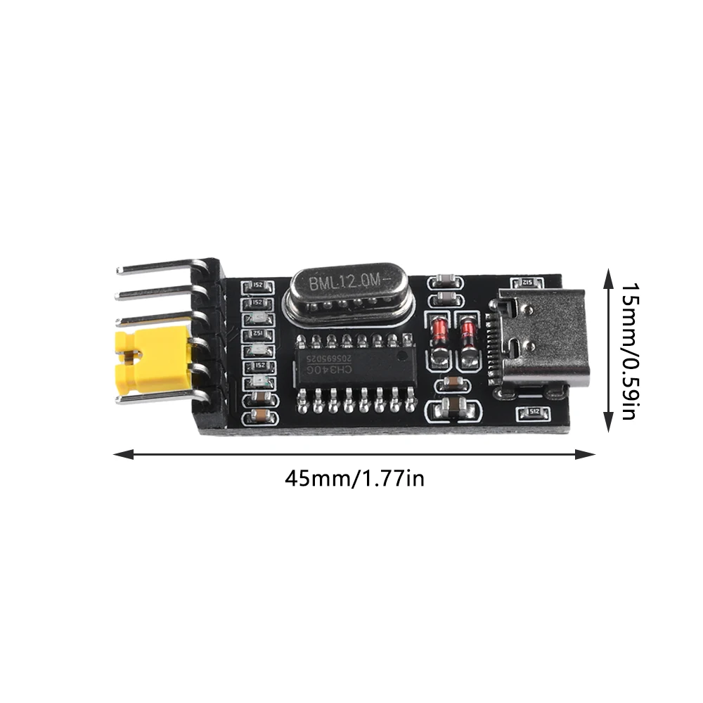 TYPE-C Male Female CH340G CH340 3.3V 5V Switch USB to TTL Converter UART Module For Phone Tablets Computers Directly Connected