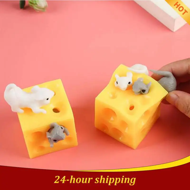 Funny Mouse Cheese Squeeze Anti-stress Toy Sloth and Seek Squishable Figures Stress Relief Fidget Toys For Kids Adult