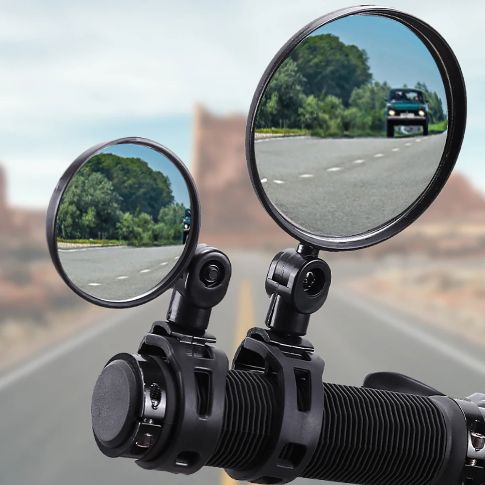 2pcs Universal Bicycle Mirror Handlebar Rearview Mirror Bicycle Motorcycle 360 Rotation Adjustable Riding Cycling Mirror
