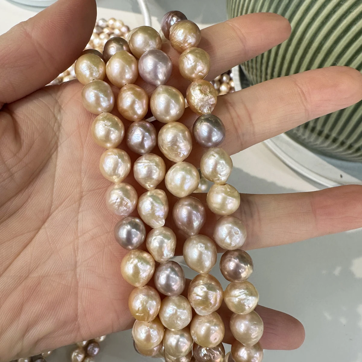 

9-11mm Candy-Colored Baroque Near-Round Natural Freshwater Pearls Beads for Jewelry Making DIY Necklace Bracelet Accessories