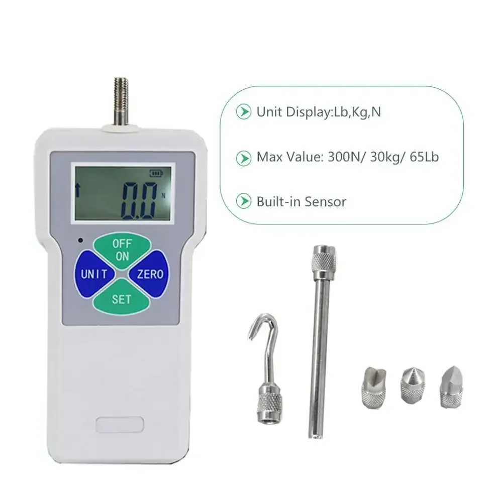 Digital Force Gauge Push and Pull Tester Dynamometer Thrust Meter with Digital Hand Dynamometers 65 lbs Capacity 300N Max