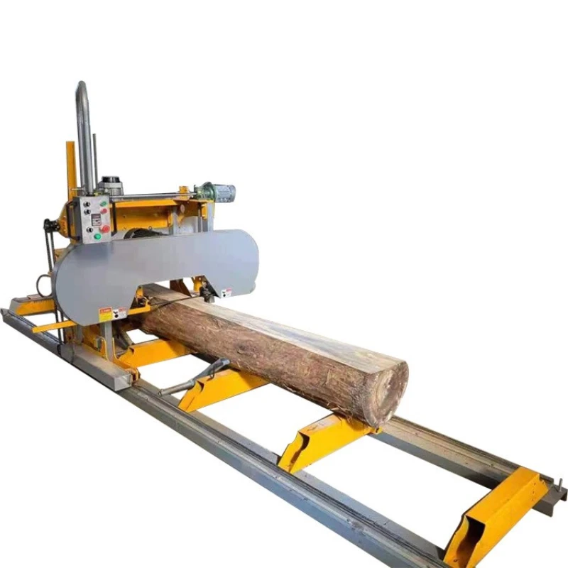 Supply portable horizontal CNC wood band sawing machine for processing.