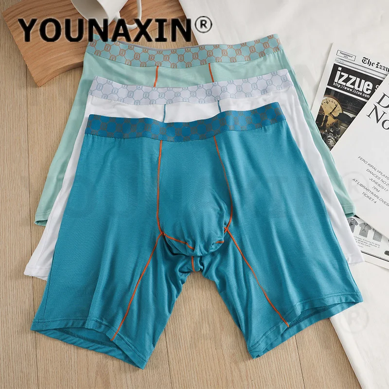 5 Pieces Men's Sexy Boxers Briefs Bamboo Fiber Underwear Sports Shorts Underpants Undies Quick Dry EU Size M L XL 2XL YOUNAXIN