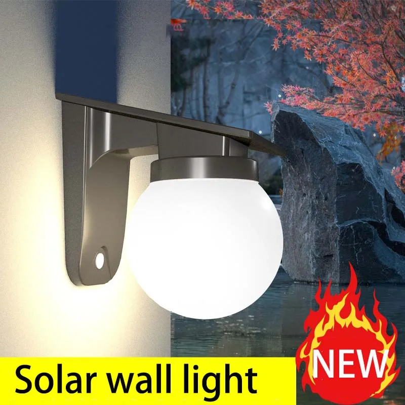 

Solar Wall Lights Outdoor Adjustable Brightness Color IP65 Waterproof Solar Bulb Light for Garden Yard Gate and Pathway Lighting