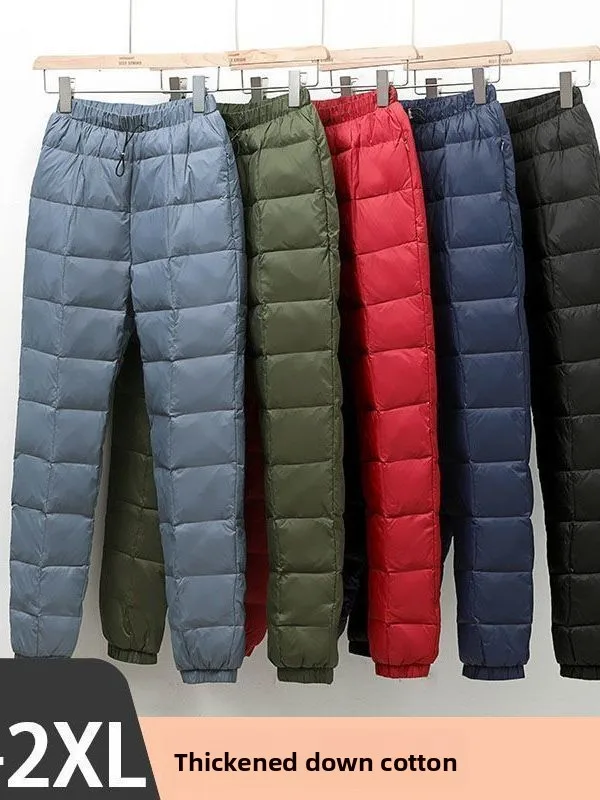 

Мужские зимние брюки из трехслойного хлопка Thiened, ветрозащитная, холодостойкая, уличная одежда, брюки с манжетами на подкладке, большие размеры