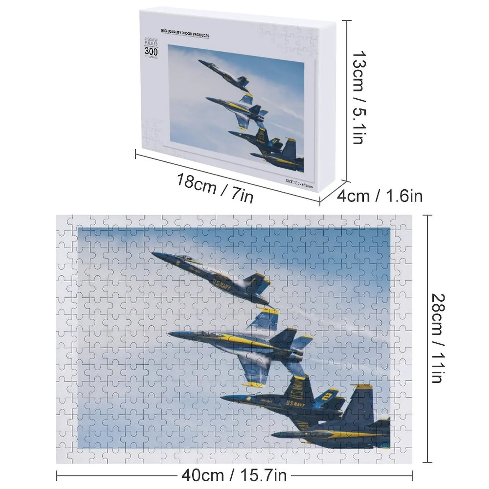 Stati Uniti Blue Angels F-18 Super Hornet Formazione Break Jigsaw Puzzle Decorazioni in legno Dipinti Puzzle per bambini