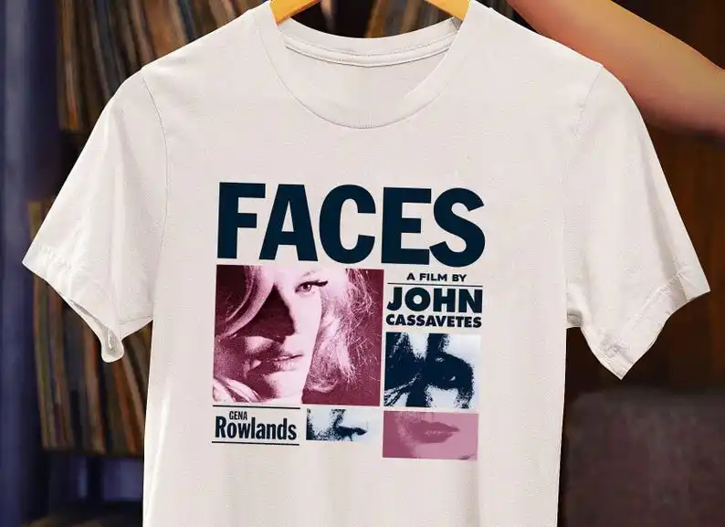 Gena Rowlands Faces movie t-shirt- John Cassavetes film tee , fan gift, unique vintage cinema merchandise, cinema lover gift