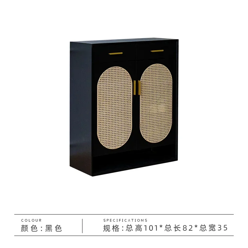 

XL Shoe Cabinet Home Doorway Integrated Wall Locker Large Capacity Rattan Storage Cabinet
