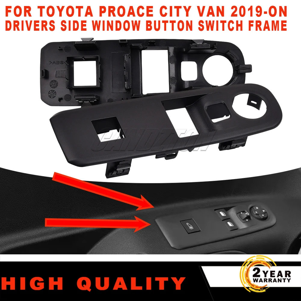 1 Pc New Drivers Side Window Button Switch Frame ABS Black For Toyota Proace City Van 2019-On Easy Installation car accessories