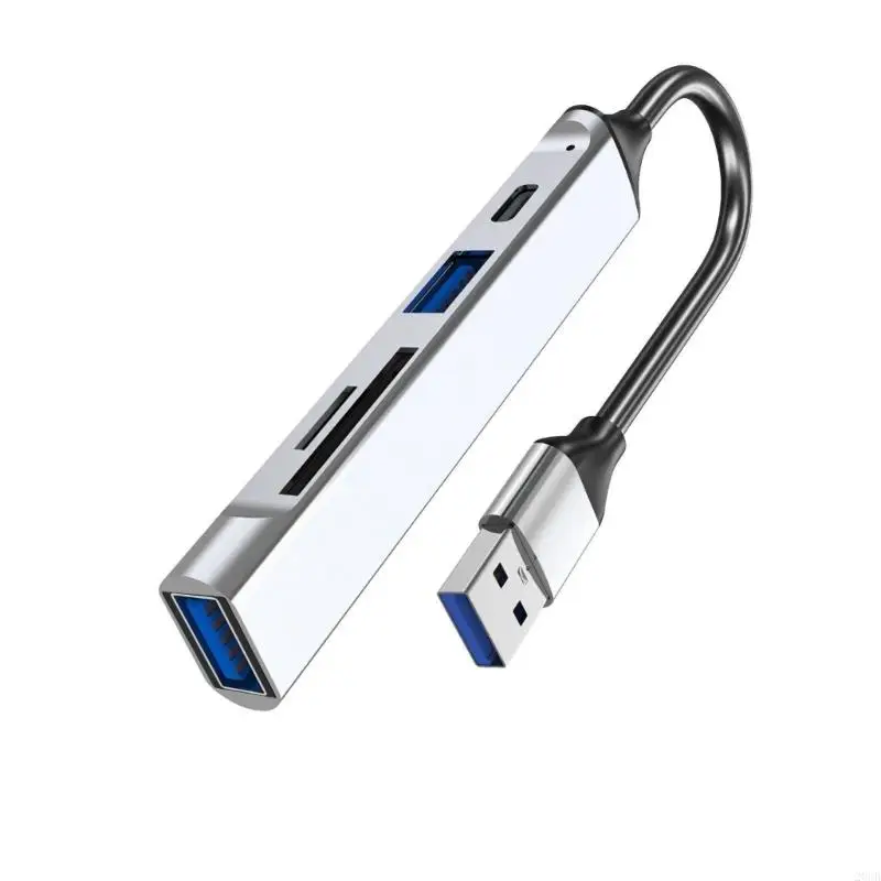20CB محور USB مريح مع بيانات النوع C ، USB 2.0 ، وقارئ بطاقة قارئ البطاقات للمكتب والمدارس ومركز التسوق