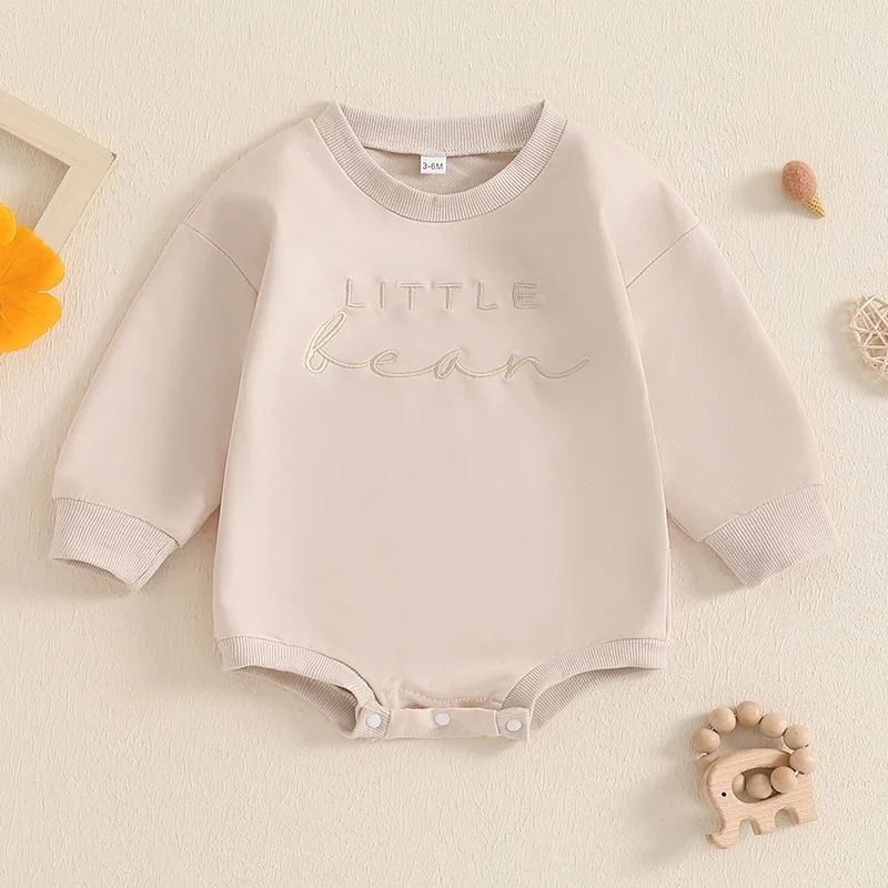 5 Colors Autumn Newborn Baby Boys Girls Rompers Classic Letter Embroidery Long Sleeve Crew Neck Loose Sweatshirts Jumpsuits