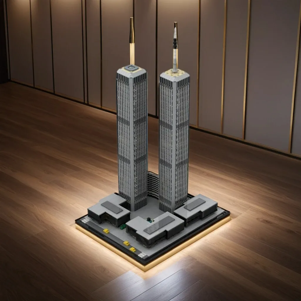 

4850 шт. Moc World Trade Center DIY Строительный комплект-Исторический бизнес-центр Образовательная модель Строительные блоки Игрушки на день рождения Подарок