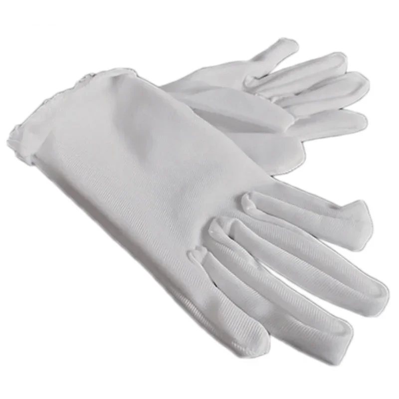 Kids Gloves White Short Satin Feel Boy Hold Flower Girl