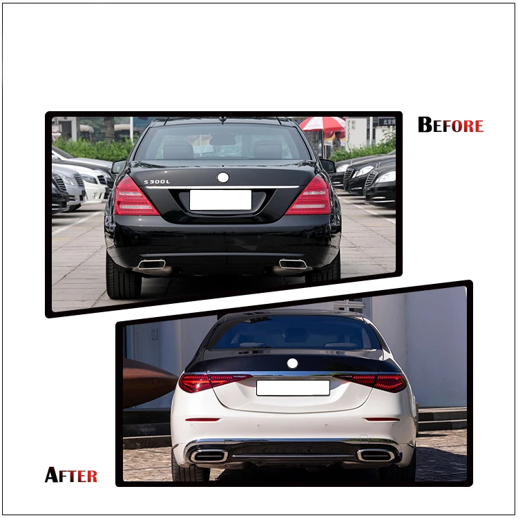 W221 Upgrade W223 Body Kits for Mercedes Benz S class W221 2006-2013 Facelift to 2021 W223 Maybach Model Front Rear Bumper Kits