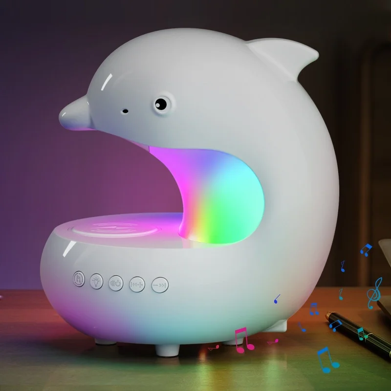 Phone Wireless Charging Ambient Light Led Night Light Bluetooth Speaker Bedroom Bedside Table Lamp RGB Desktop Decor Light Gift